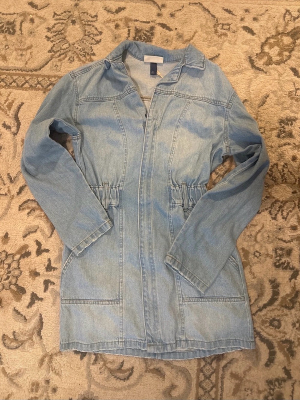 Universal Thread Light Blue Denim Dress with Cinched Waist